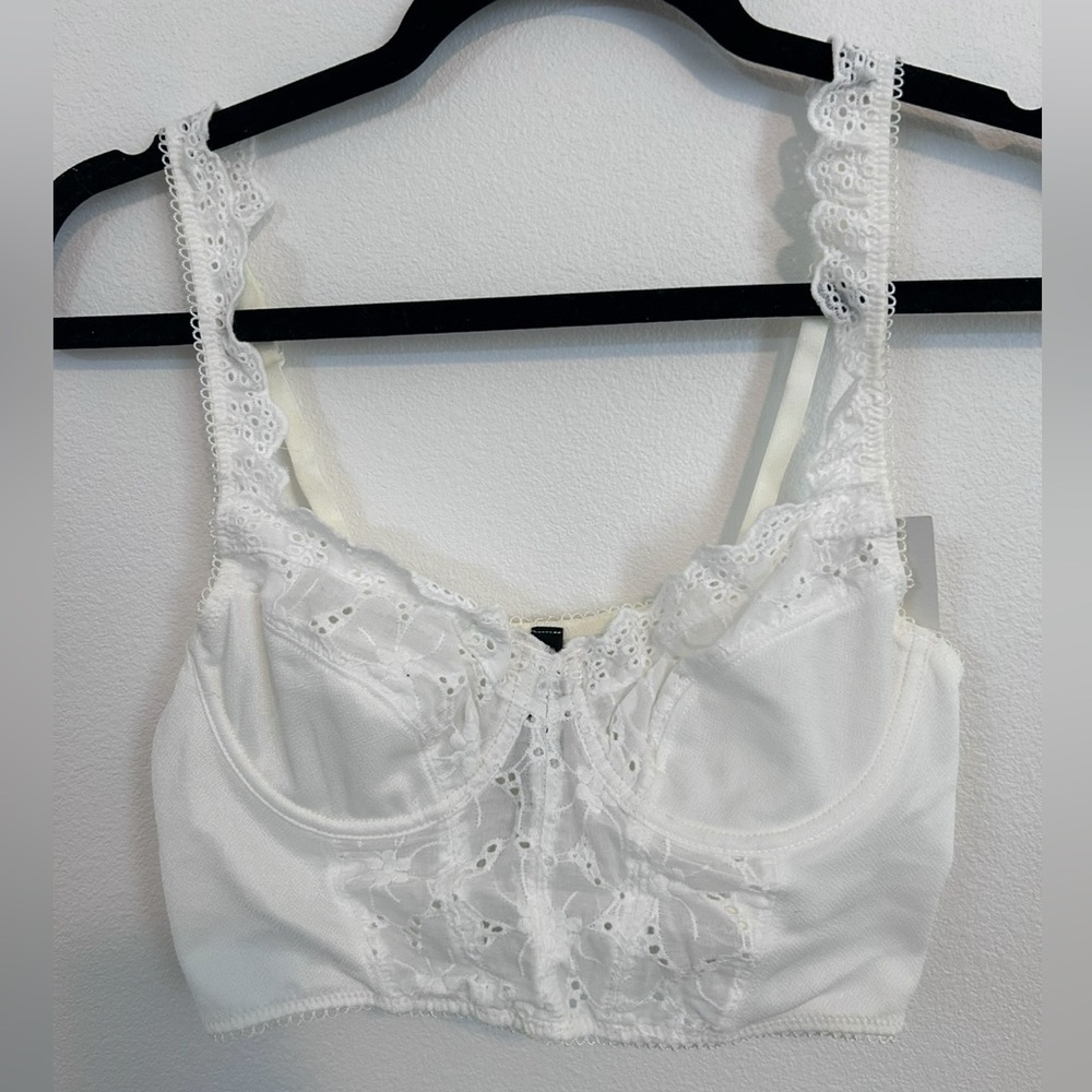 Urban Outfitters - White eyelet corset top